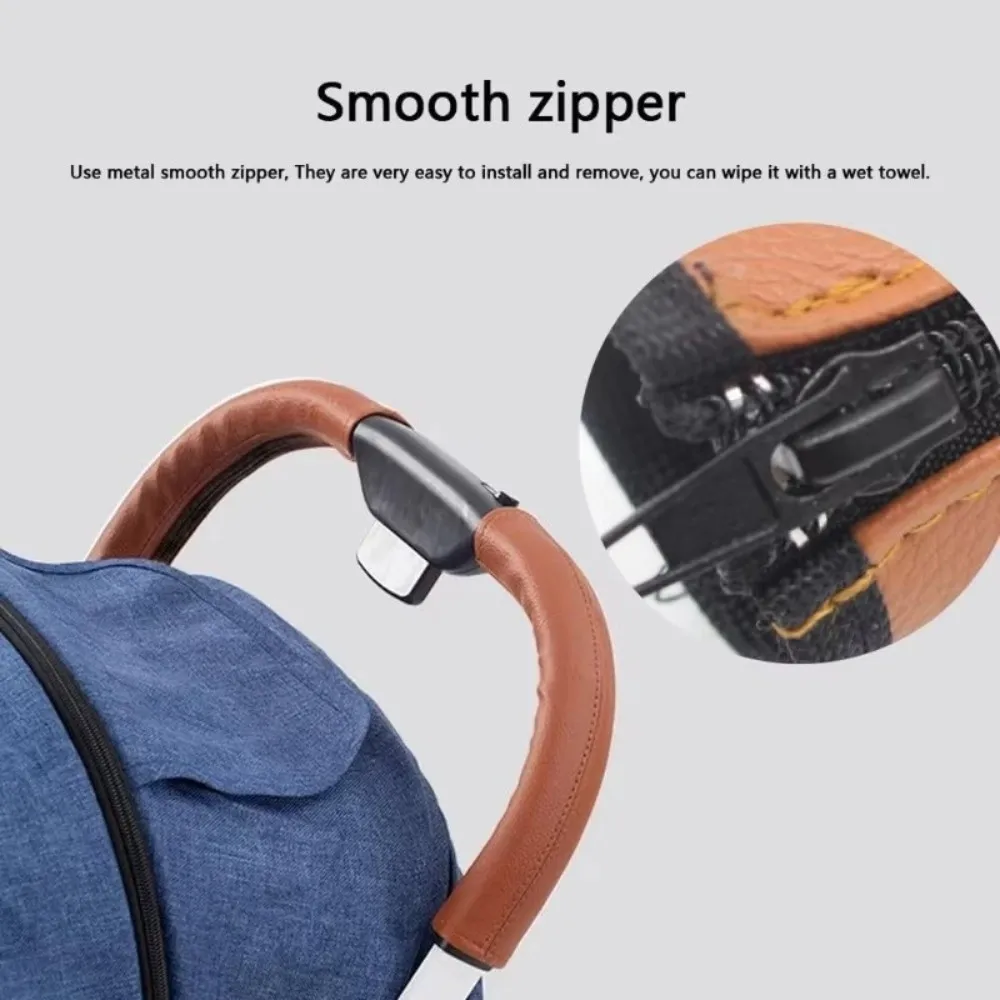 Soft PU Leather Stroller Handlebar Covers Ergonomic Design Universal Pram Handle Case Bumper Protector Stroller Armrest