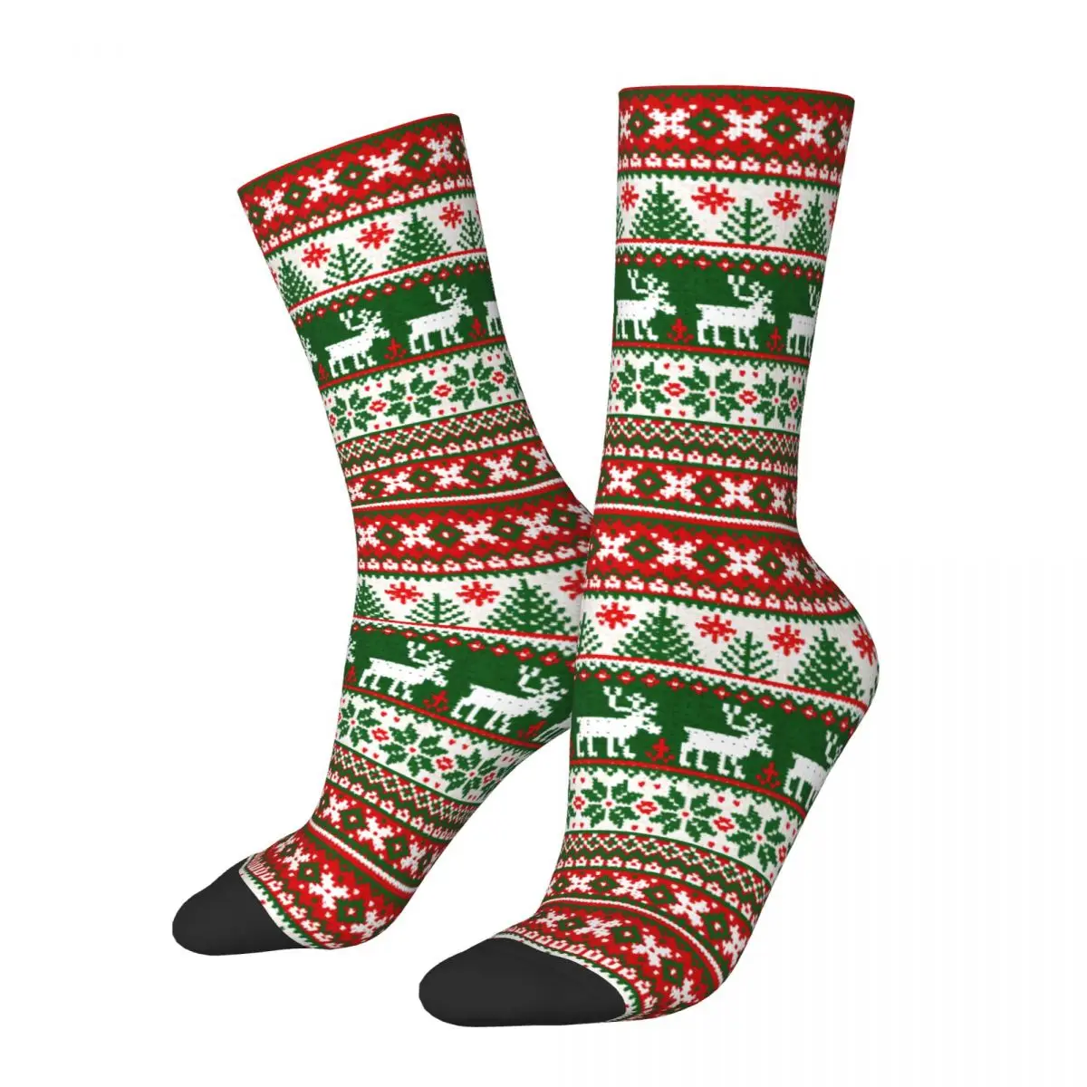 Happy Men Women Socks Ugly Sweater Merry Christmas Merch Comfortable Happy New Year Folk Xmas Deer Skateboard Socks All Season