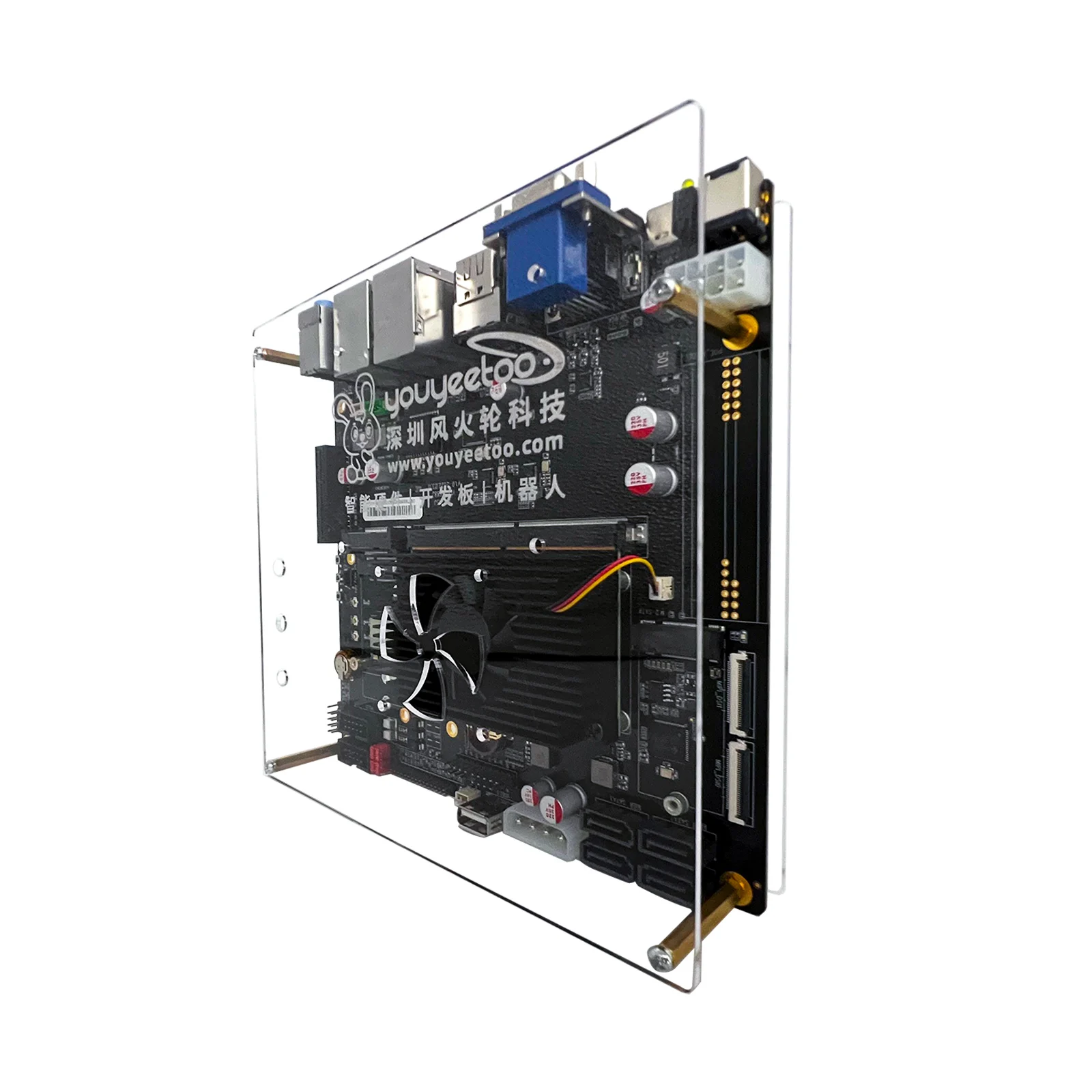 Casing Akrilik Smartfly untuk ITX-3588j Rockchip RK3588 8K AI MainBoard