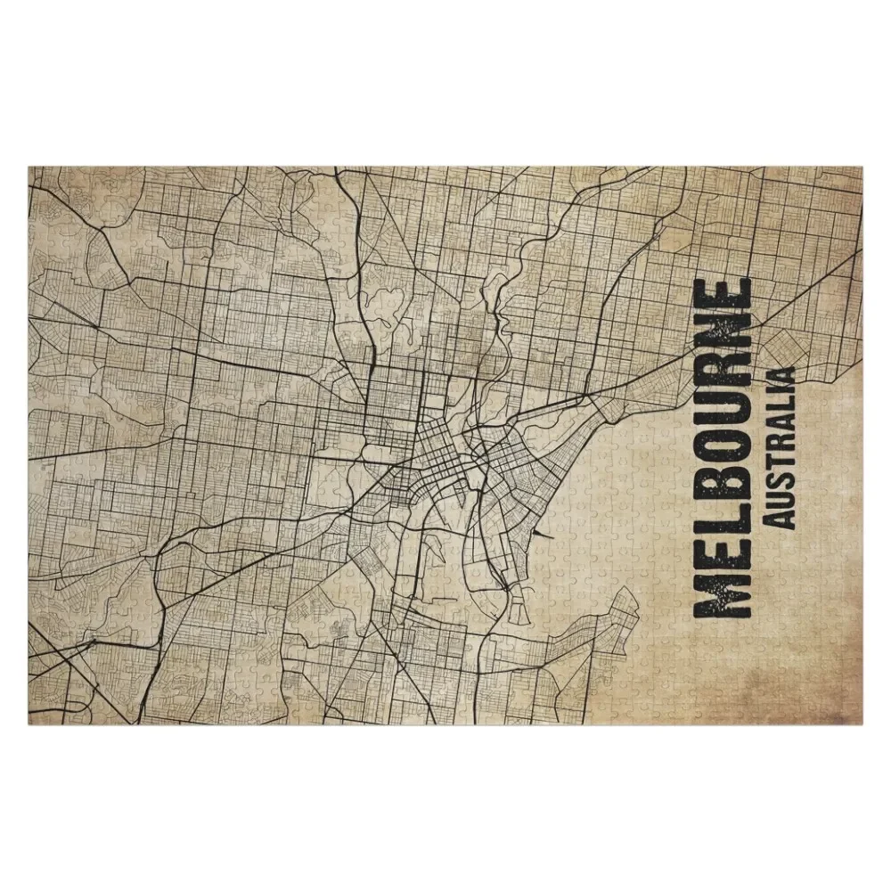Vintage Melbourne Australia Map Vintage Map Of Melbourne Australia Melbourne Map Jigsaw Puzzle Wood Name Puzzle