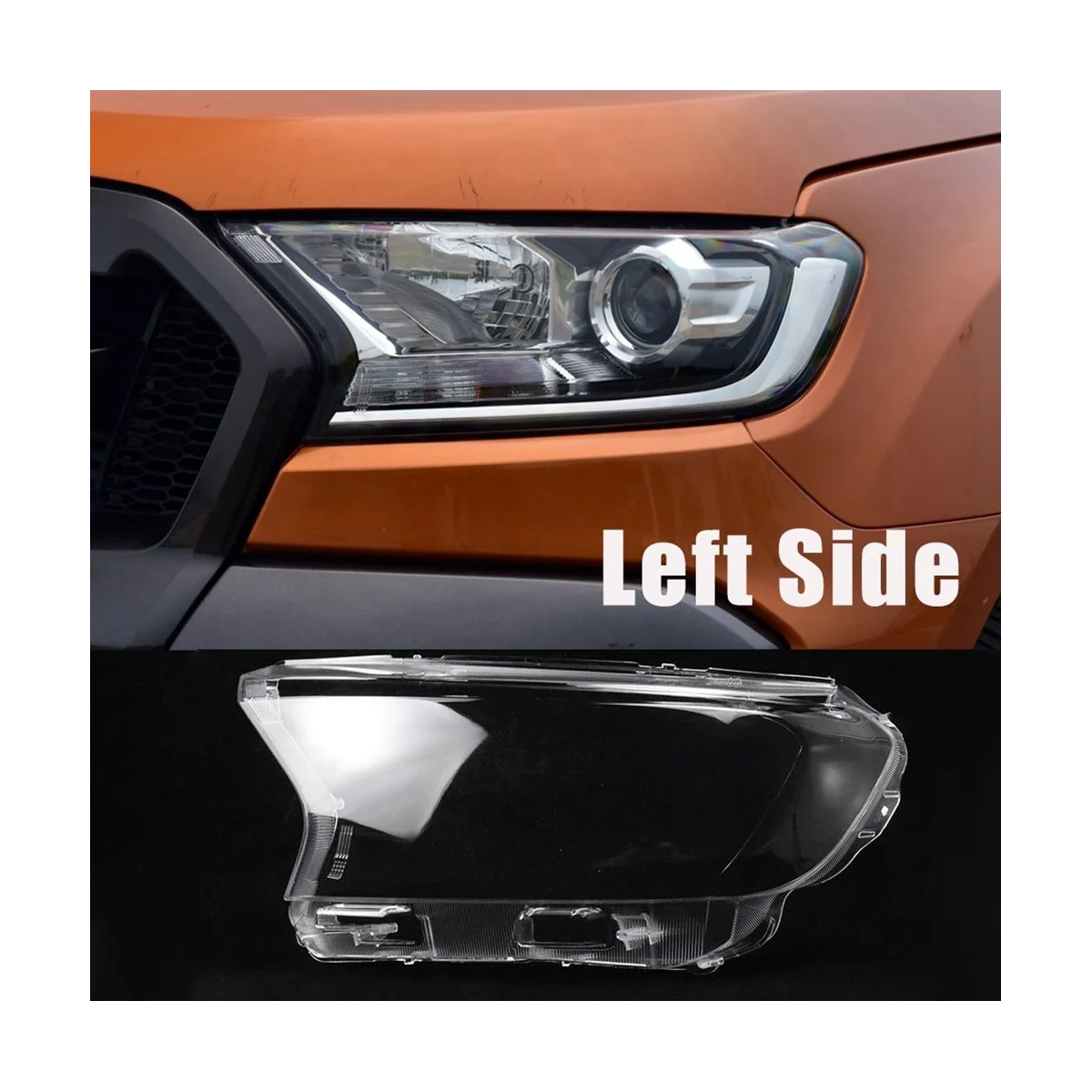 Left Side Headlight Lampshade Headlight Housing Automobile for Ford RANGER Roadrunner Everest Endeavour