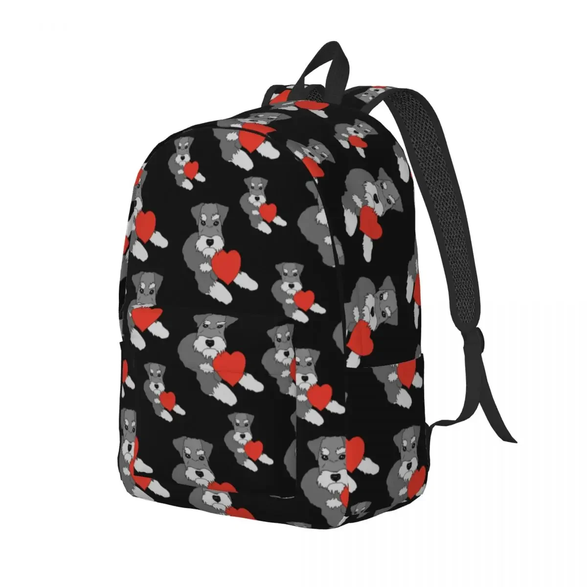 Mochila con diseño de perro Schnauzer para niño y niña, morral escolar con diseño de Animal, bolsa ligera para guardería y preescolar