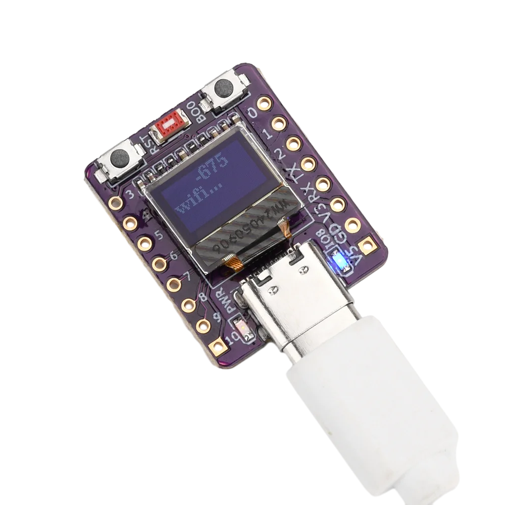 ESP32-C3 OLED Module 0.42Inch White Light Display Support 2.4GHz Wifi Bluetooth5.0 Electronic Development Board Type-C Interface