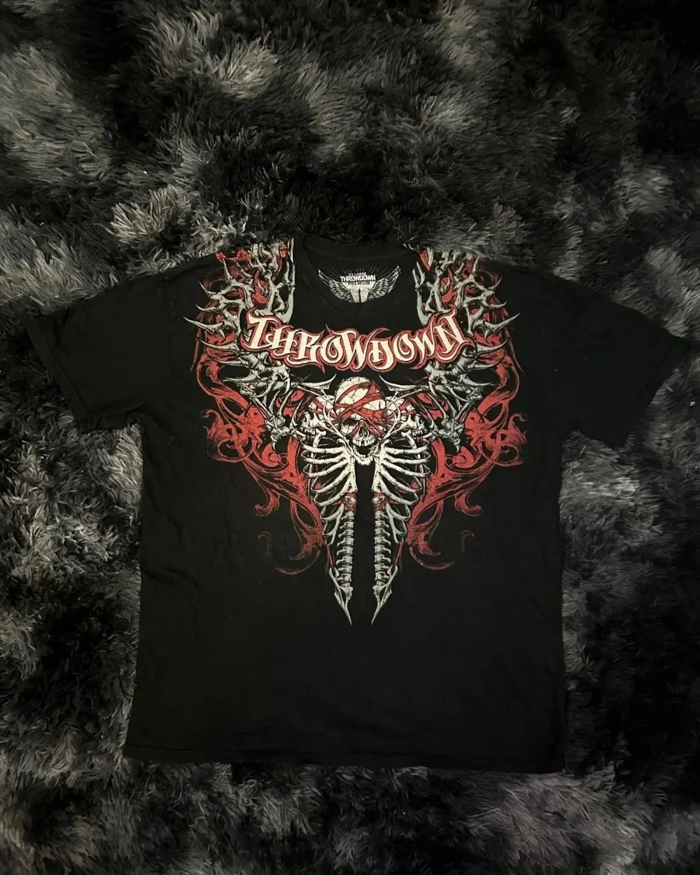 American men's summer Gothic skull angel wing letter print comfortable and breathable round neck T-shirt outdoor street style to
