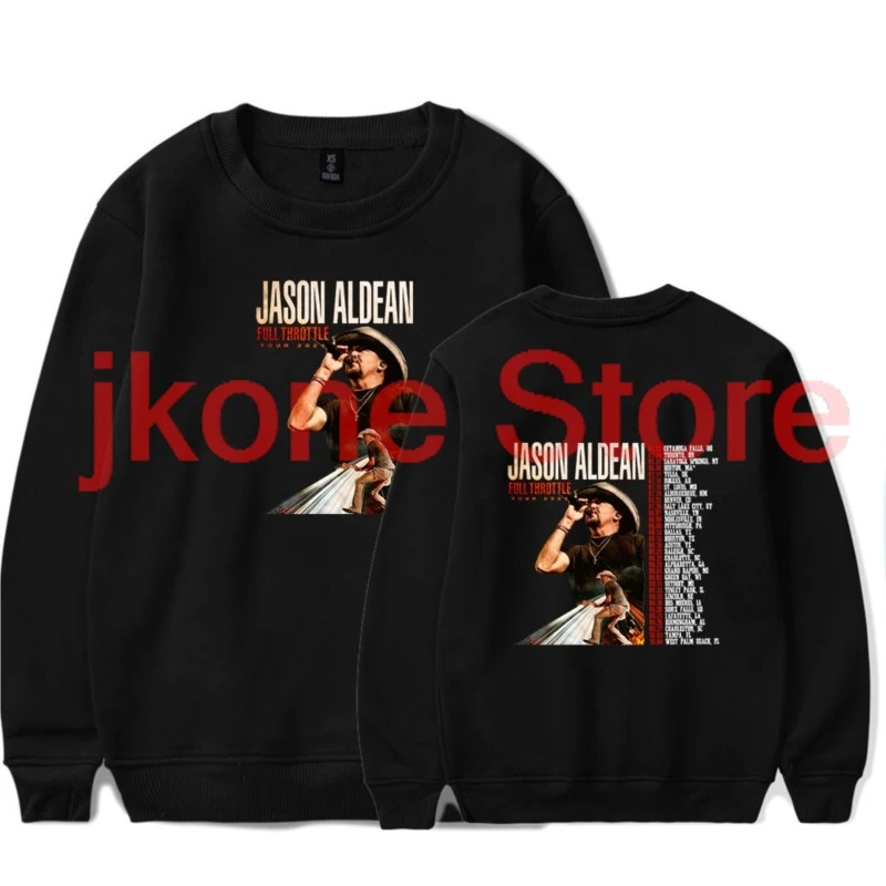 Jason Aldean Full Throttle Tour 2025 Merch Crewneck Sweatshirts Winter For Women/Men Long Sleeve Sweatshirts Streetwear