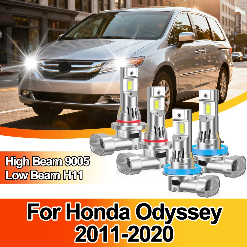 

H11 LED CANBUS Headlight Bulbs 9005 HB3 Lights Fan Cooling CSP Chips Internal Drive Auto Light 6000K For Honda Odyssey 2011-2020