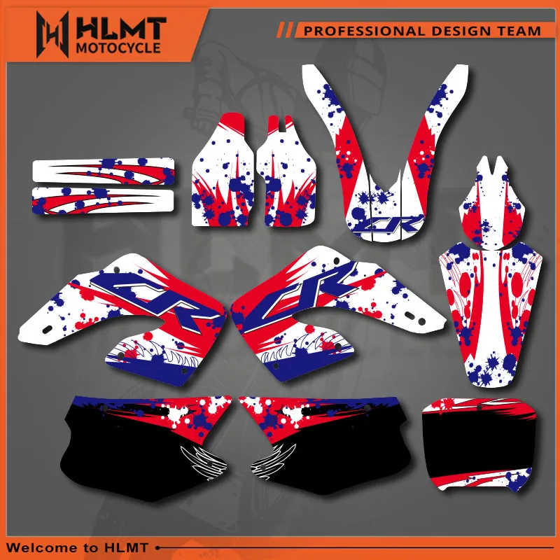 

HLMT Motorcycle Team Graphics Stickers Decals For Honda CR125 CR125R CR250 CR250R 2000 2001 CR 125 250 125R 250R