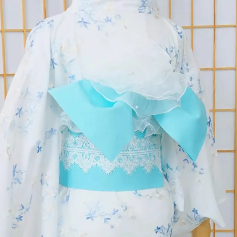 Japanese Kimono Obi Corset Yukata Belt Double-layer Bowknot Geisha Kimonos Waist Belt Dressing Bow Tie Dress Waistband