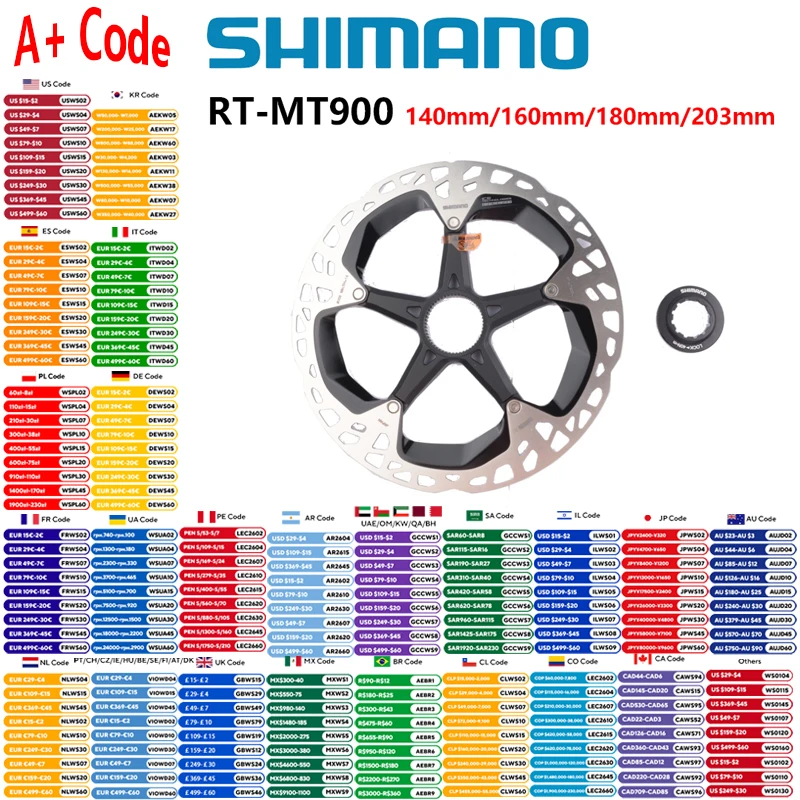 Shimano XTR Dura Ace Duraace RT-MT900 RT900 Hydraulic Brake Disc Rotor Center Lock 140/160/180/203mm For Road Bike MTB Bicycle