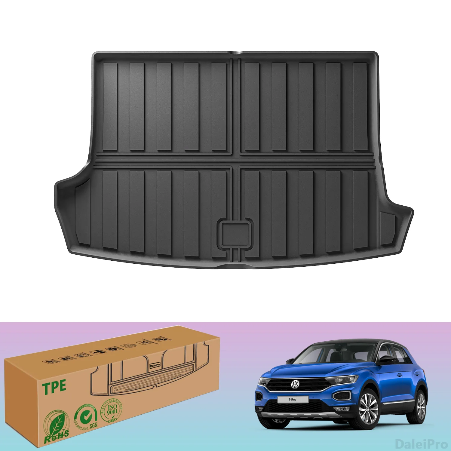 For VW T-Roc 2018-2023 2024 Rear Trunk Mats Cargo Liner All Weather Waterproof Trunk Cover Car Accessories Carpet TPE 3D Mats