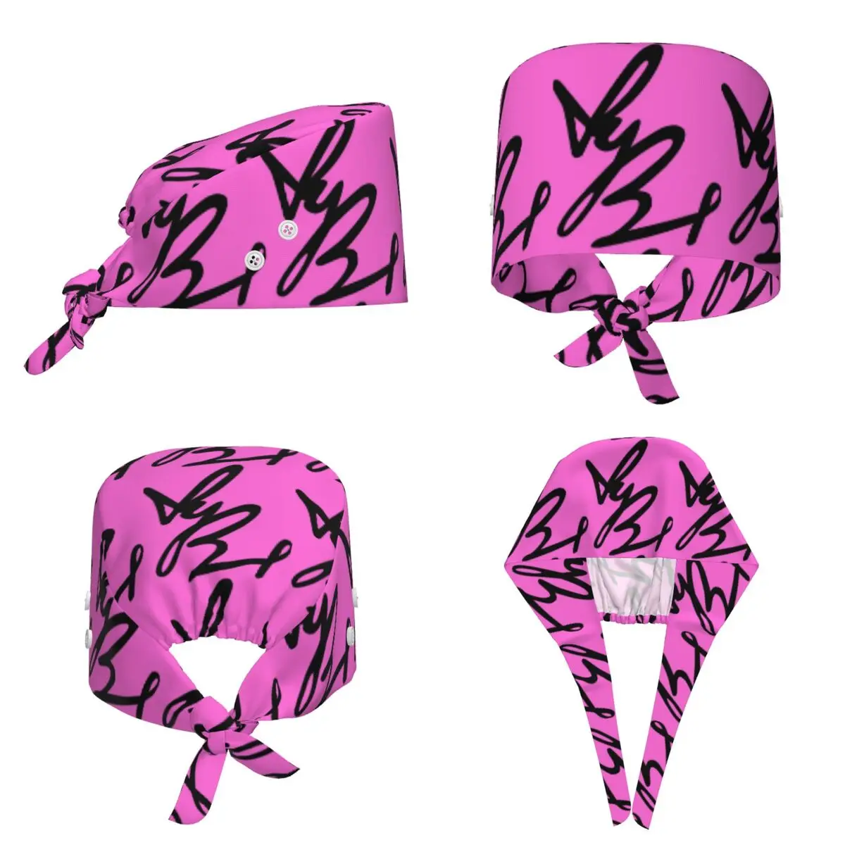 Yungblud Autograph (Pink And Black) Scrub Hat Doctor Working Surgical Cap Men Women Adjustable Nursing Caps for Dentist