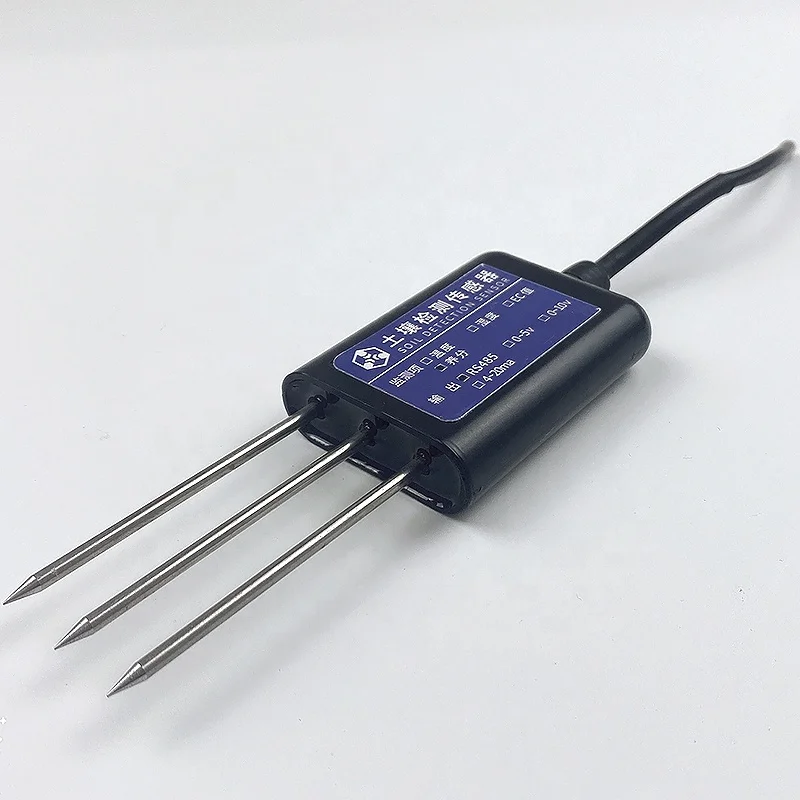 RS485 4-20mA Soil Temperature Humidity Moisture Conductivity Transmitter Soil Sensor Kit 3 Pin Soil PH Sensor