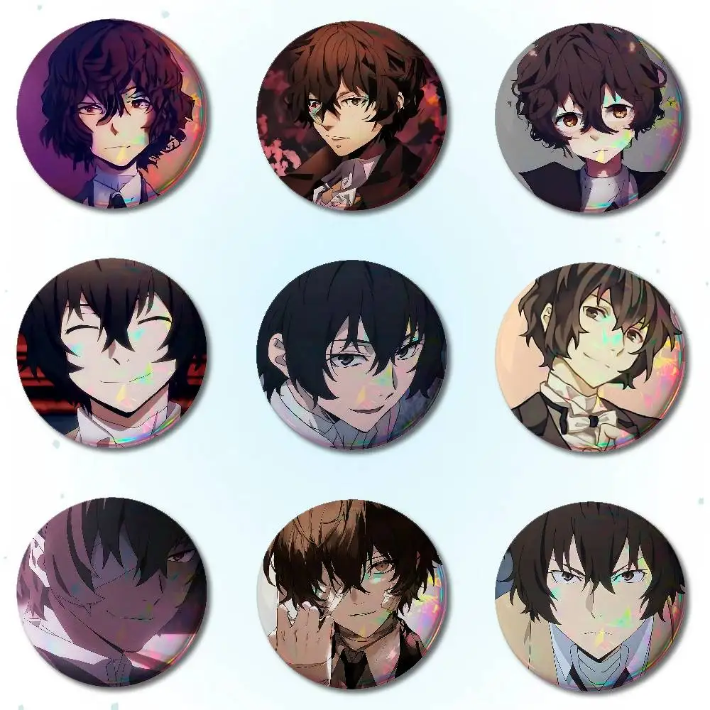 O-Osamu D-Dazai Badges Round Brooch Cute Cartoon Idol Cosplay Badges DIY Backpack Clothing Jewelry Pins