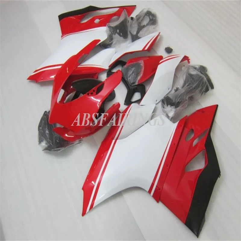 4Gifts New ABS Plastic Shell Motorcycle Fairing kit Fit For Ducati 899 1199 panigale 1199S 2012 2013 2014 2015 Custom Red White