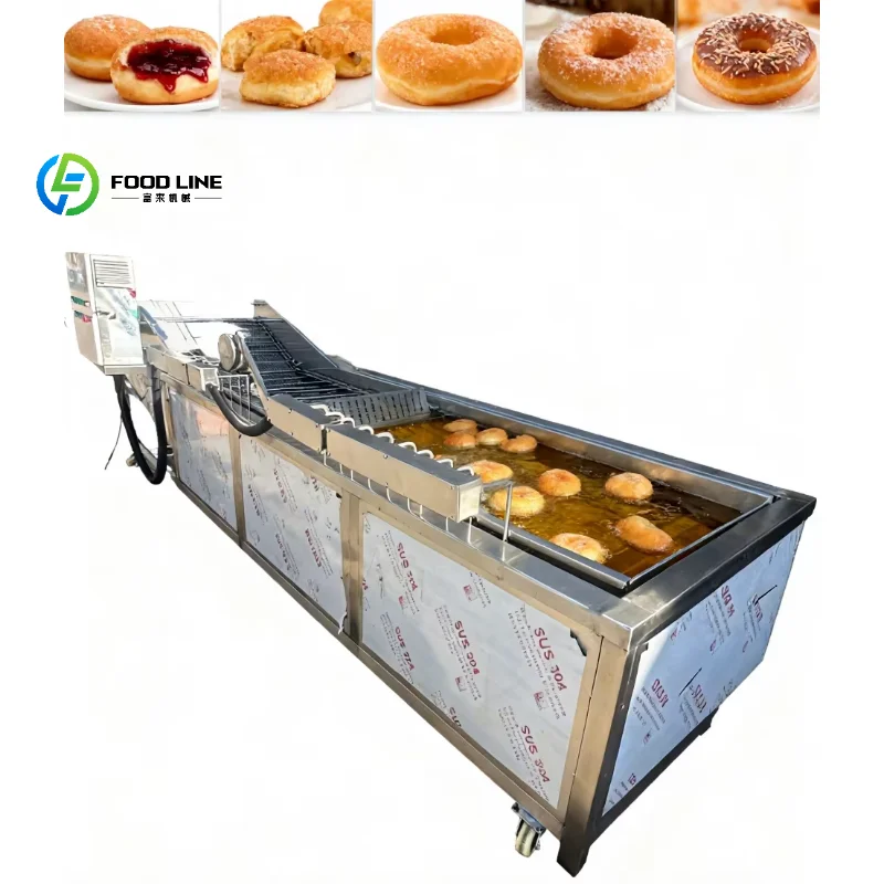 Customized Heavy Duty Donut Production Line SUS 304 Stainless Steel Donut Making Machine Outstanding Performance