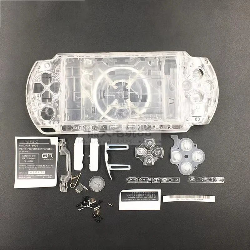Прозрачный кристаллический корпус консоли для PSP3000 PSP 3000, сменный полный корпус игровой консоли с комплектом кнопок, корпус