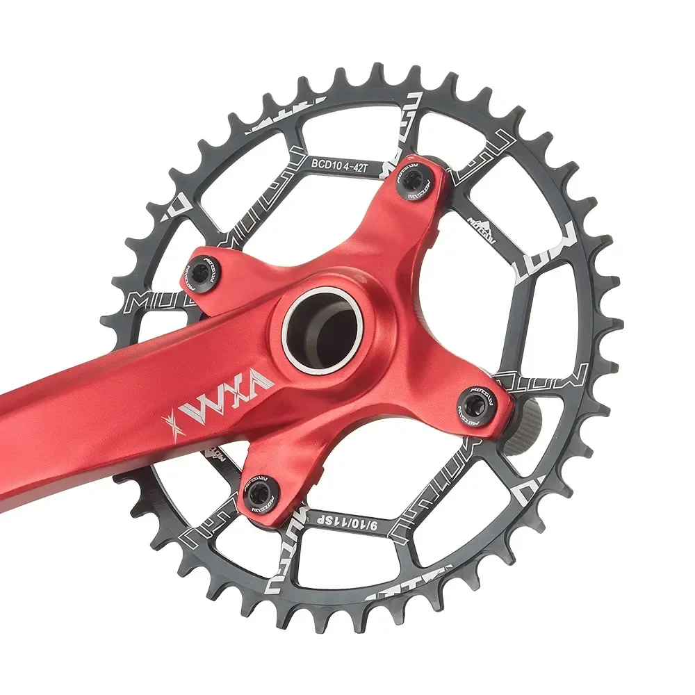 MOTSUV 104BCD 40T 42T 44T 46T 48T 50T 52T Mountain Bicycle Chainwheel MTB Crankset Narrow Wide Round Chainring 4Screws