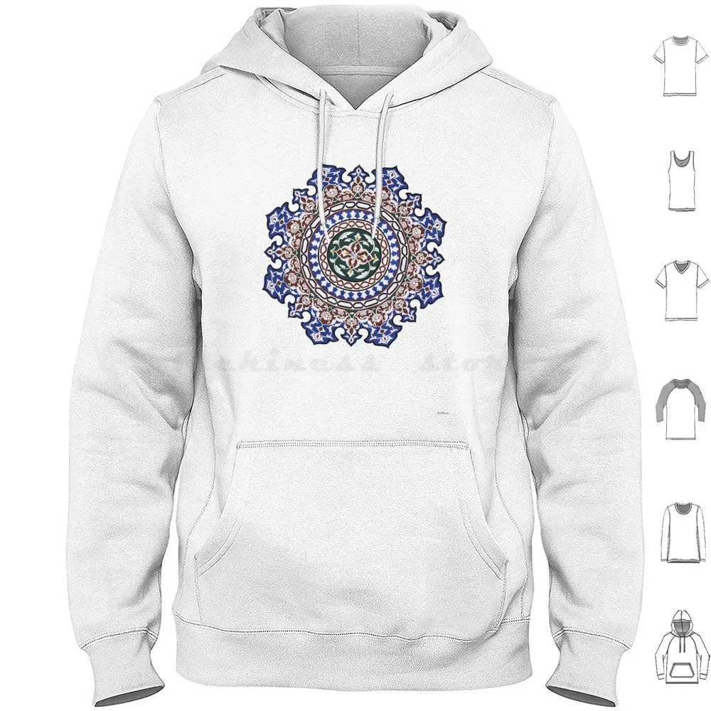 Islamic Arabesque Mandala Hoodie Cotton Long Sleeve Islamic Aydar Kadi Mosque Muslim Mohammed Religion Christian Buddhist New