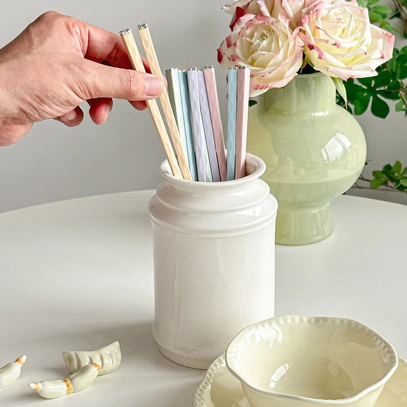 Sweet Solid Color Chopstick Korean Style Ins Cute Household Tableware Couples Chopsticks Restaurant Kitchen Supplies