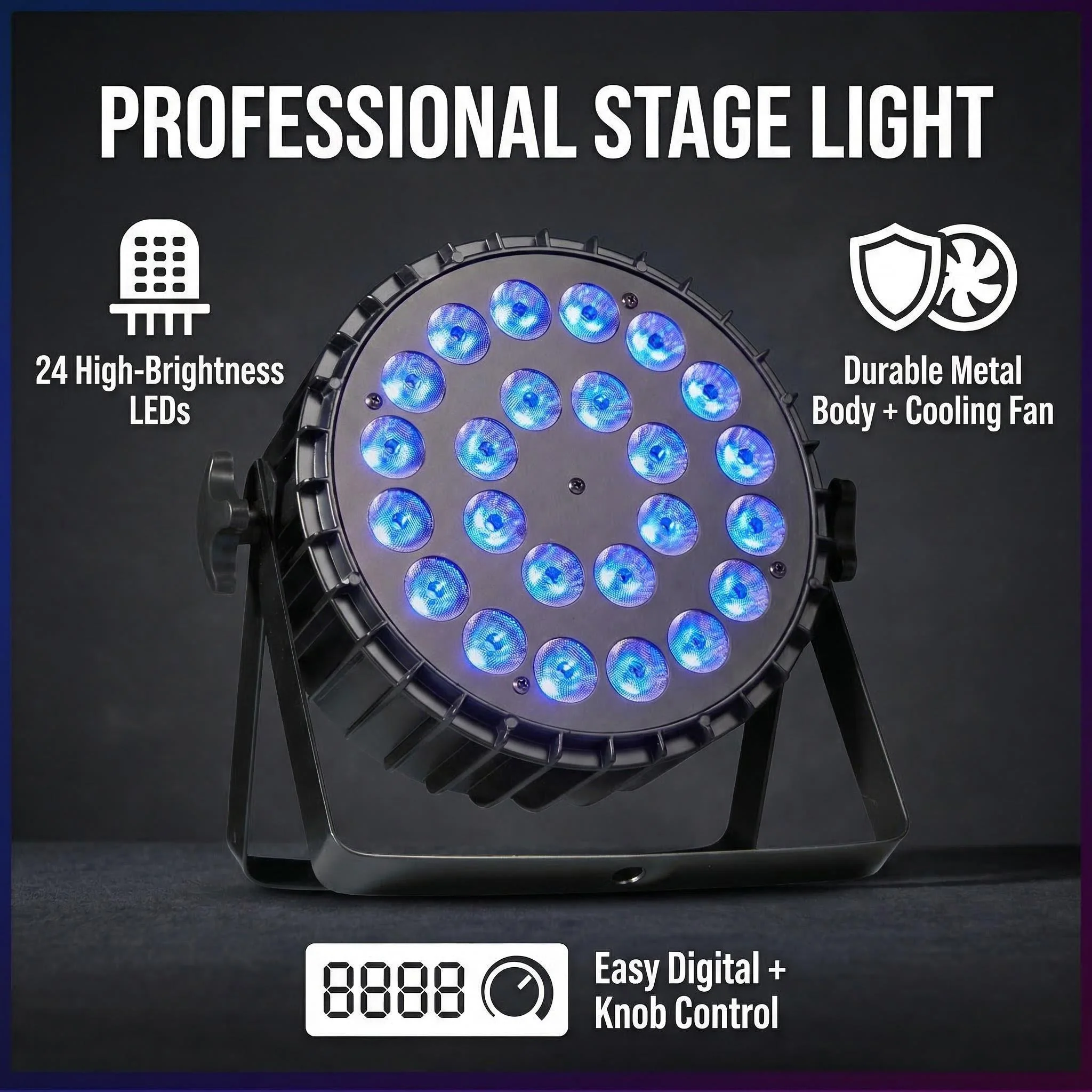 アルミ LED パーライト 24 × 18 ワット RGBWA UV 6in1 LED ステージ