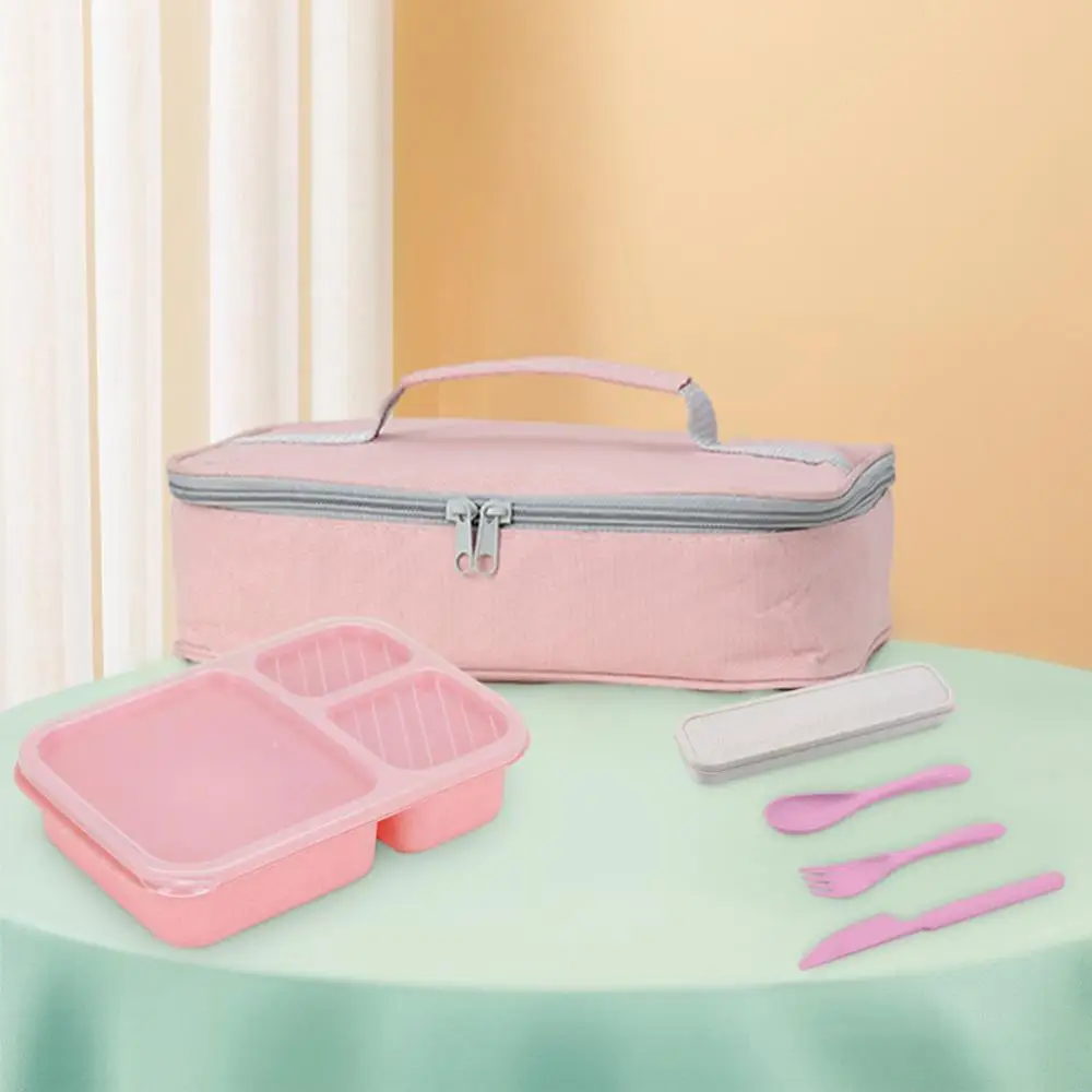 1/2/3PCS Heated Lunch Box Sustainable Lasting Lunch Box Environmental Friendly Save Space Straw Tableware Keep Fresh