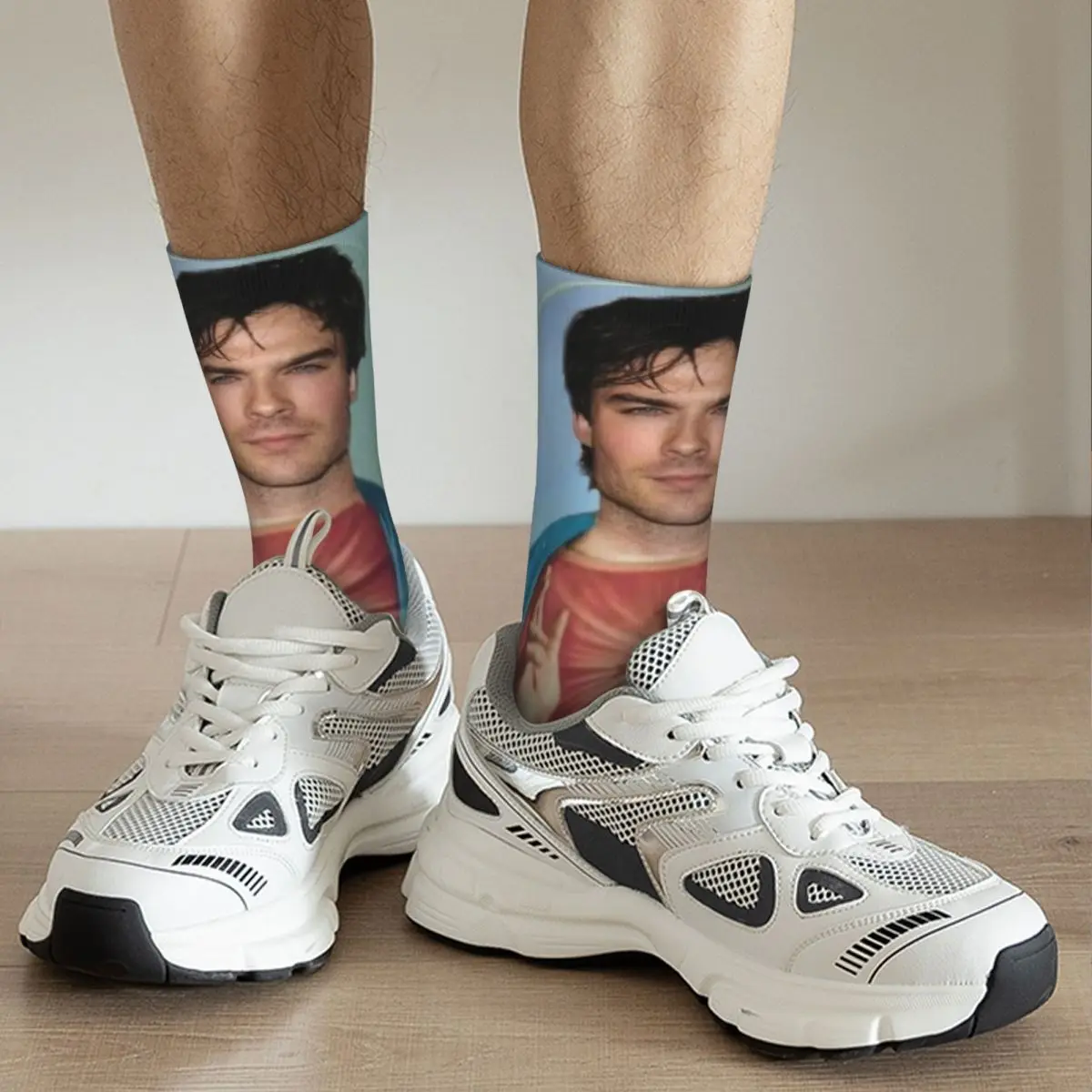 Damon Salvatore Ian Somerhalder Virgin Funny Socks Accessories For Men Women Print Socks Warm Birthday Present