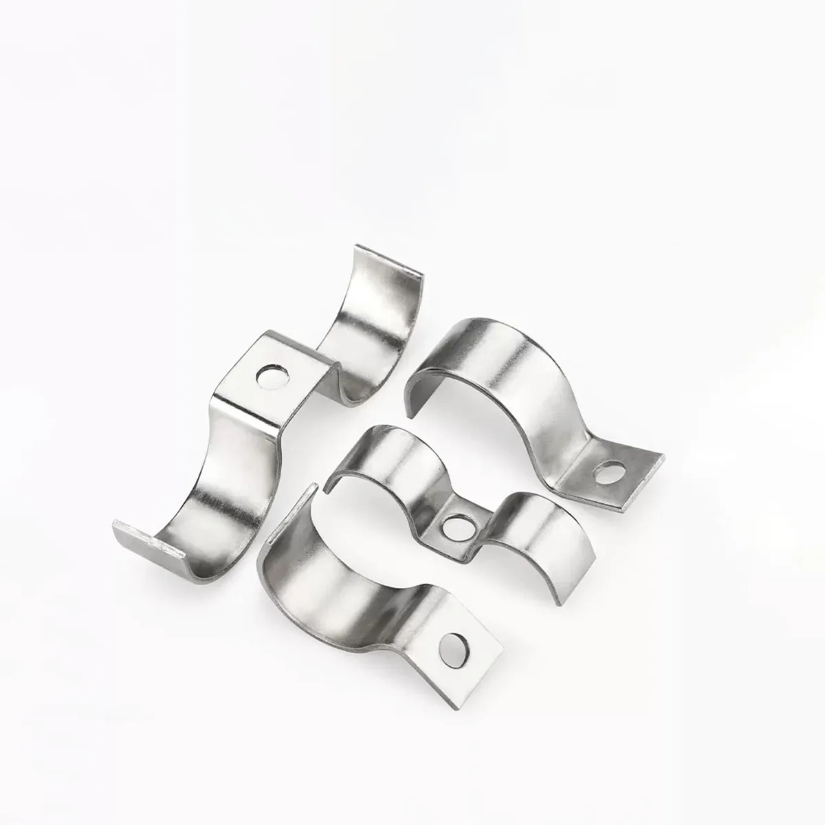 304 Stainless Steel Pipe Clamp, P-Type, Single Hole Riding Card, Half Code, Single