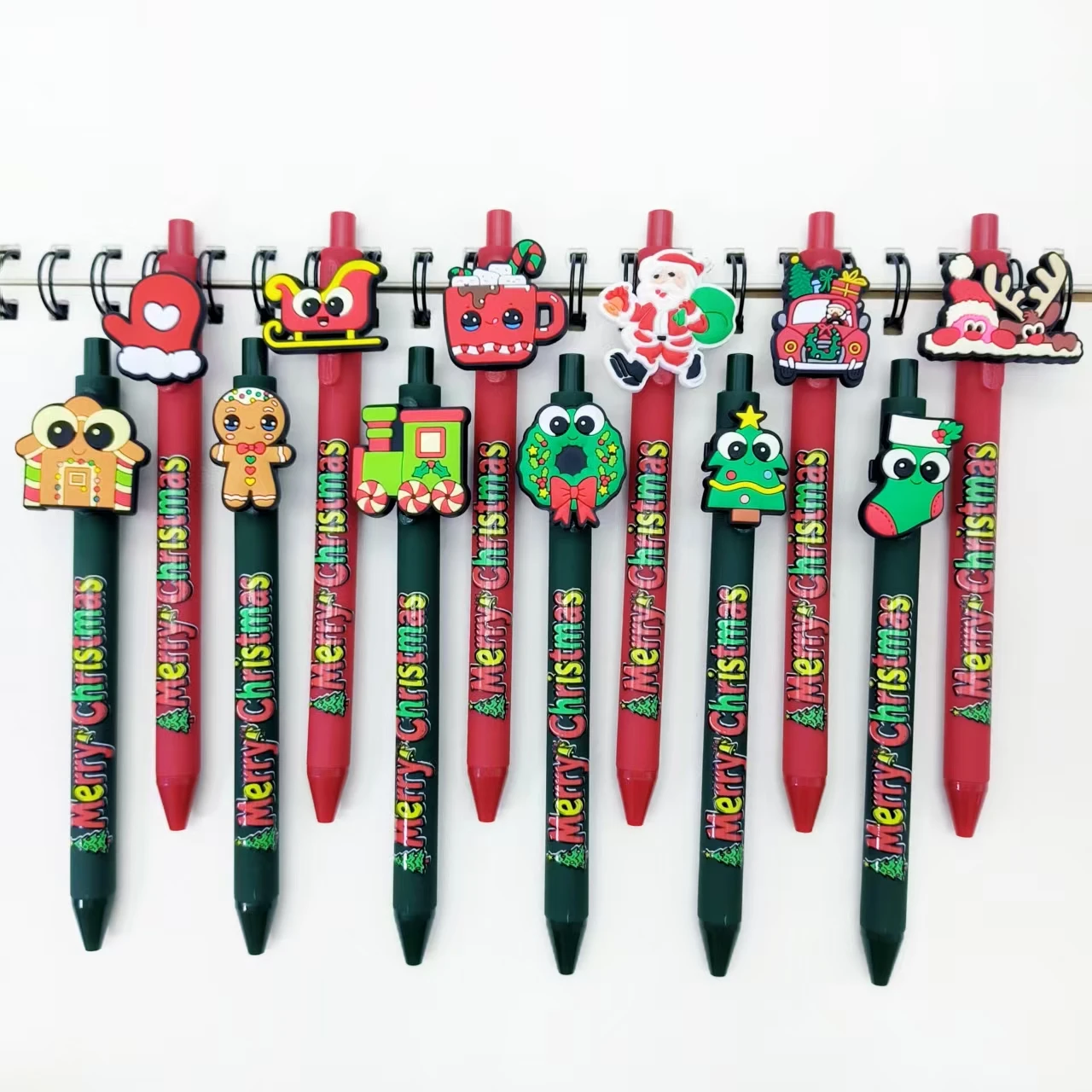 

8 шт./12 шт., рождественские классические элементы, стильная ручка для печати, праздничный подарок, канцелярские принадлежности, выдвижная нейтральная ручка