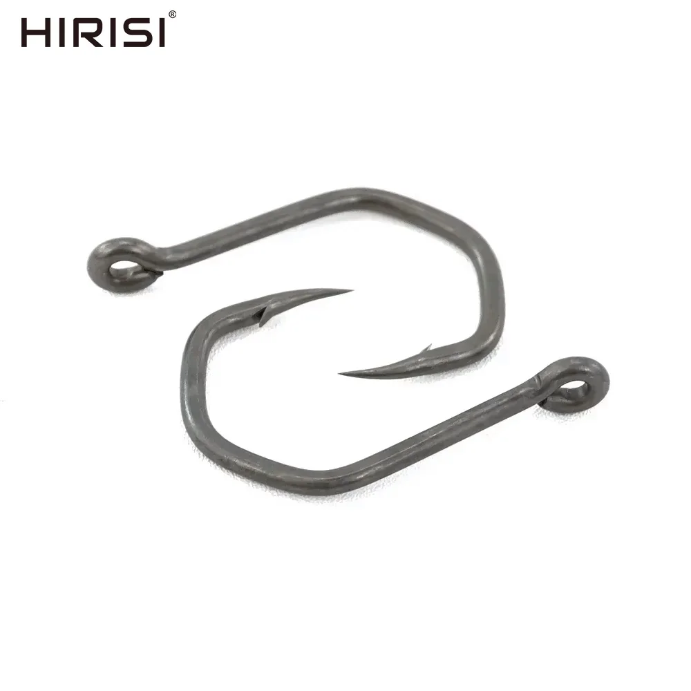 

Hirisi 50pcs PTFE Coated High Carbon Stainless Steel Barbed Fishing Hooks With Eye 8021 Fishing Accessories