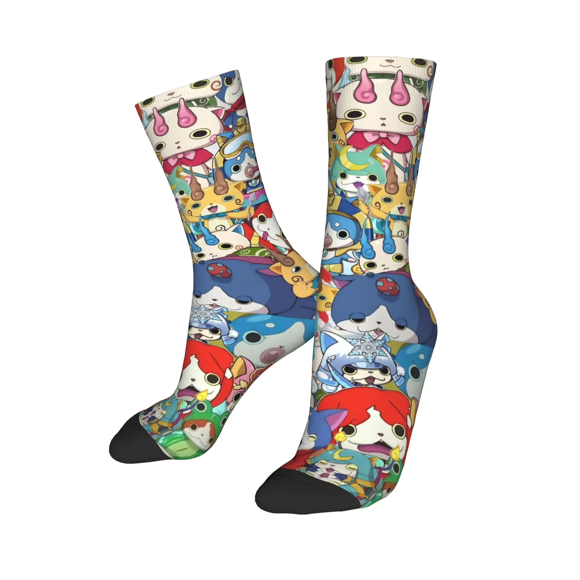 New Men's Socks Harajuku Yokai Watch Game Sock  Jibanyan Robonyan Shogunyan Skateboard Women Socks Spring Summer Autumn Winter