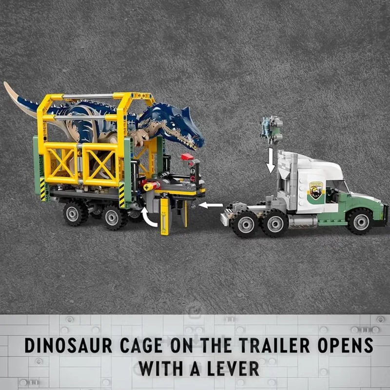 

Наборы для сборки динозавров серии Dinosaur Missions: Аллозавр, транспортный грузовик, игрушки для детей, наборы для создания мира динозавров, подарок на Рождество 76966