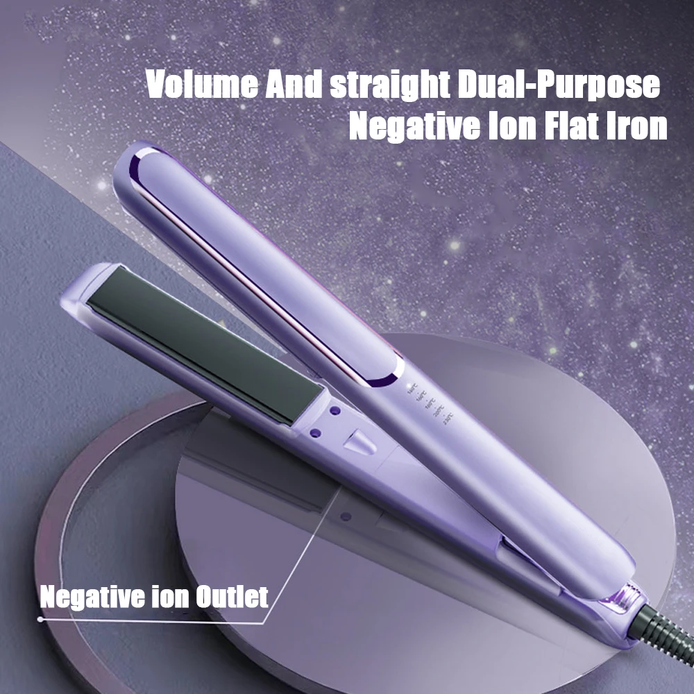 

Negative Ion Flat Iron Hair Straightener Curler 10s Fast Heating Pro Ceramic Straightening Curling Iron With Automatic Shut off