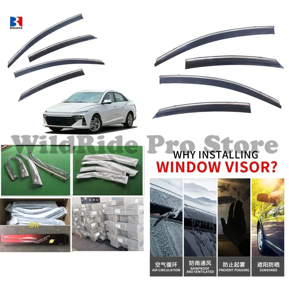 

1 set Modern Accent VERNA 2022 Plus High End Computer Stainless Steel Window Sunshade Deflector Sun Visor