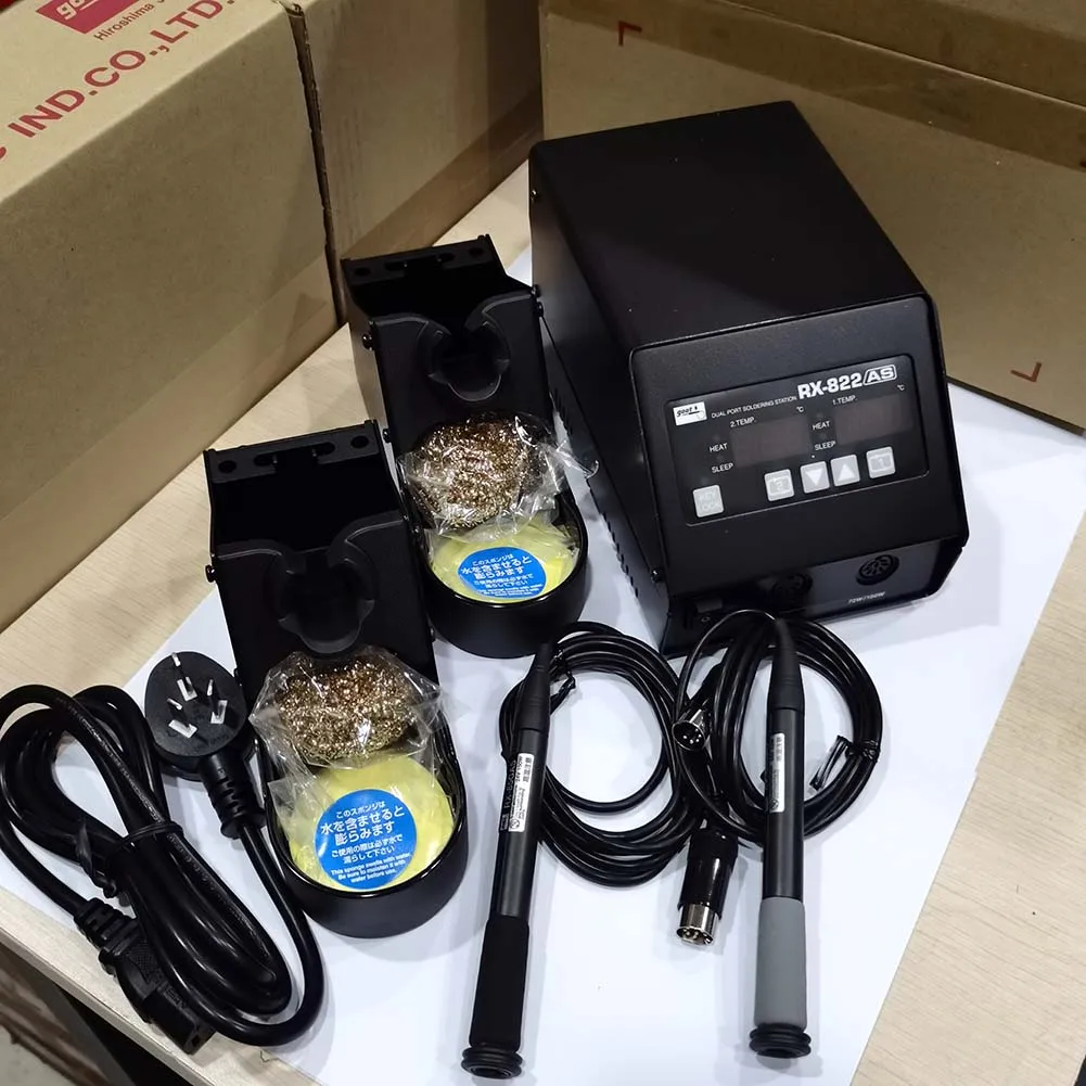 Japan GOOT 220V RX-822AS Temperature-Controlled Lead-Free Dual-Port ESD Soldering Station