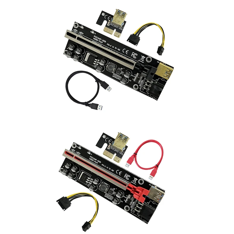 VER009S Plus PCI-E Riser Card 009S Plus PCIE X1-X16 4-контактный 6-контактный кабель питания USB 3.0 для видеокарты GPU Miner Mining