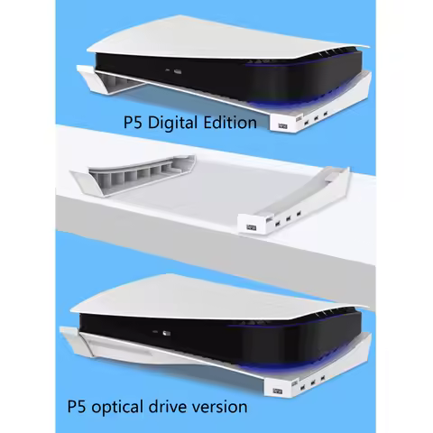 Compatible with PS5 Console Wall Mount Holder Game Host Rack Storage Horizontal Bracket Stand with 4 Port USB Accessory