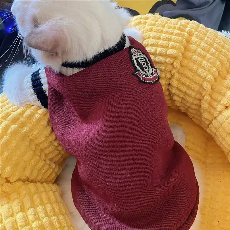 Pet Dog Knitted Sweater Clothes Dog Clothes for Small Medium Dogs Puppy Cat Vest Chihuahua French Bulldog Yorkie Coat