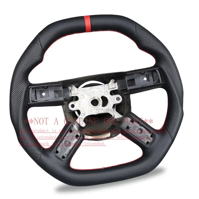 For Dodge Steering Wheel Horn Cover Challenger Half Perforated Red Line Red Center Mark Horn Shell
