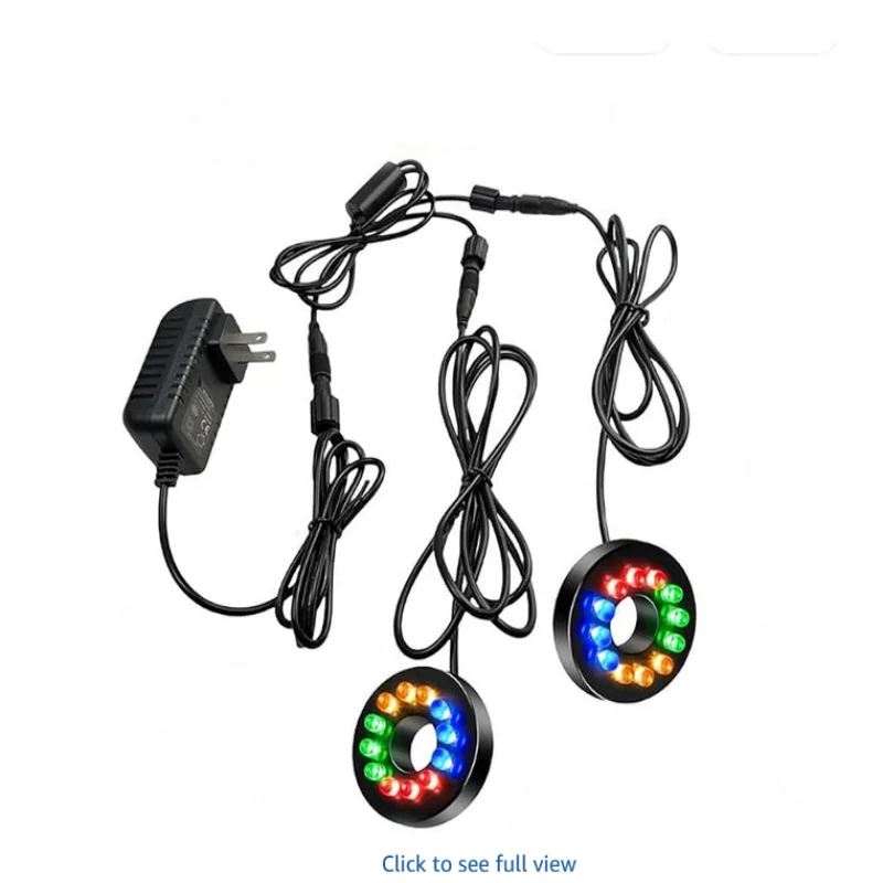 2X with Adapter 12-LED 12V Pond Lights Fountain Lighting Underwater Flood Landscape Garden Outdoor Submersible Water Lights
