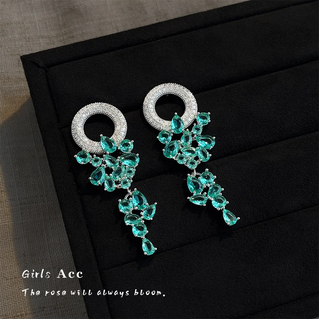 

Artisan Vintage Grape Cluster Earrings Luxury Zirconia Drop Earrings Handcrafted Crystal Bohemian Jewelry Statement Piece