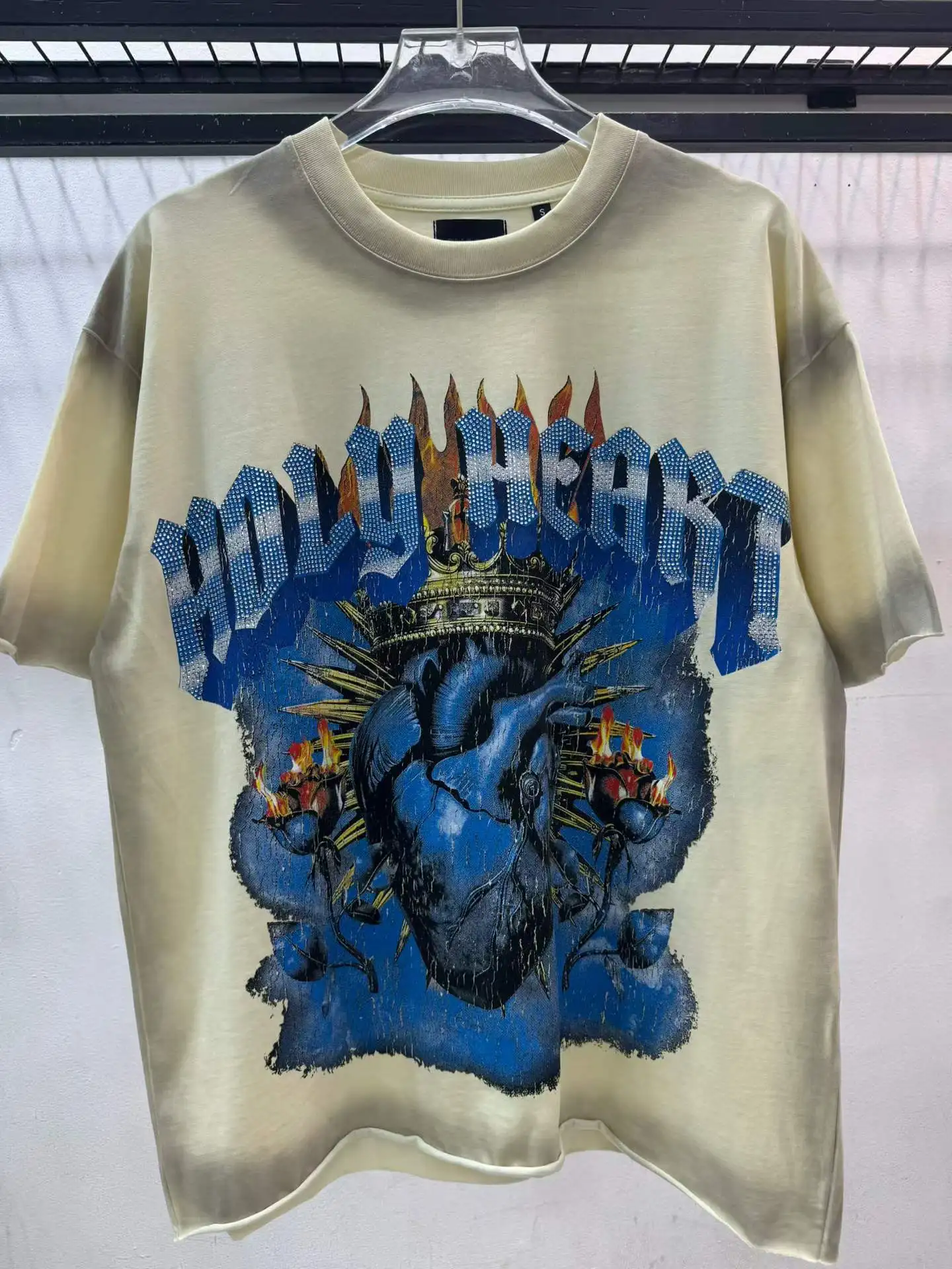 2026ss US Street Trendy Steel Heart Printed Women Men T shirts tees Hiphop Oversized Men Casual Cotton T shirt Summer Style
