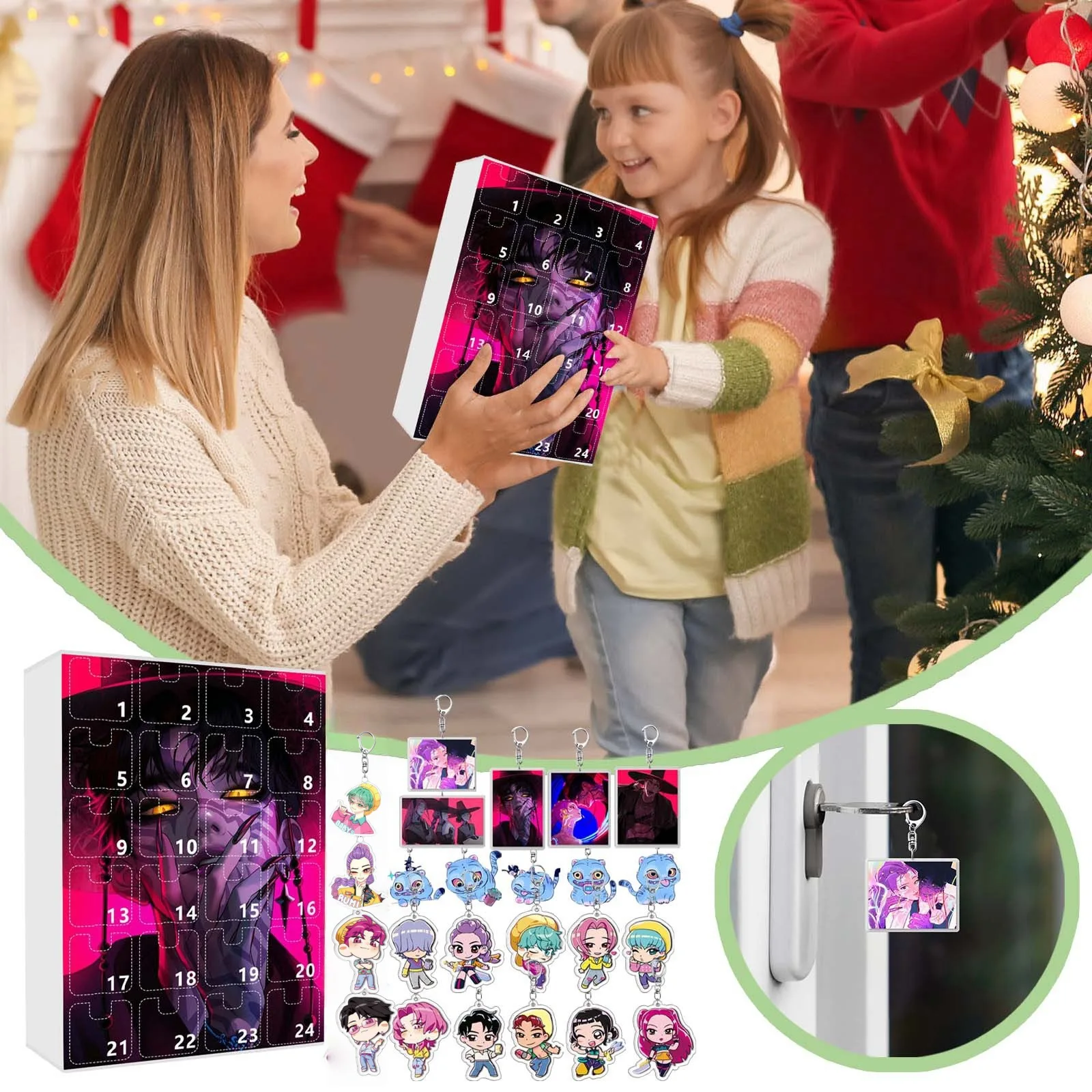 KPOP 크리스마스 블라인드 박스 데빌 헌터 KDH 헌트릭스 사자 어드벤트 캘린더 2025 뮤직 걸 루미 미라 조이 키체인 크리스마스 선물