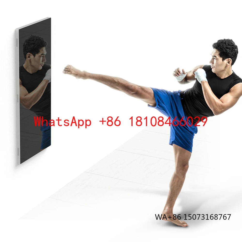 32-65 Inch Wall Mounted Interactive Mirrors Fitness Apps Magic Advertising Display Smart Exercise Mirror
