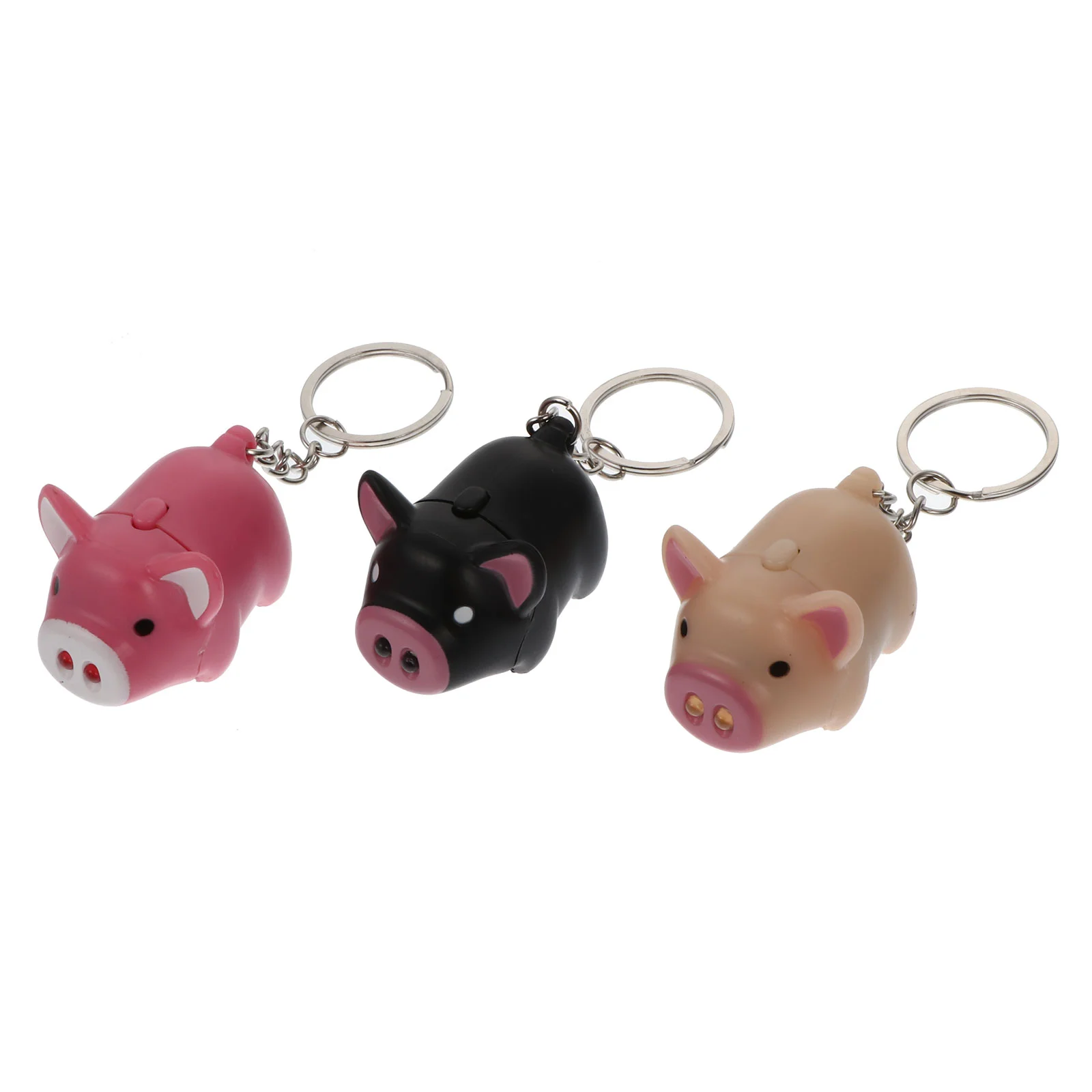 

3 Pcs Piggy Keychain Bag Charm Keychains Animal Toys Backpack Shaped Ring Child