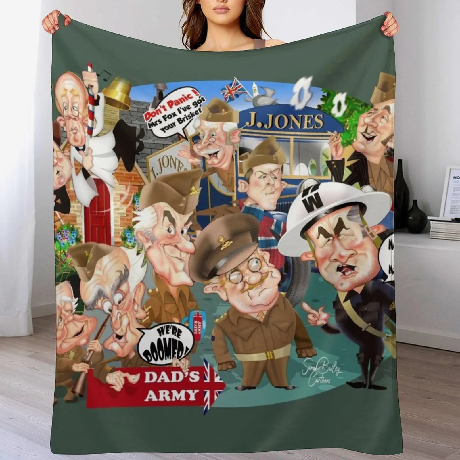 Dads Army Collective Throw Blanket All Season Soft Lightweight Blanket for Home