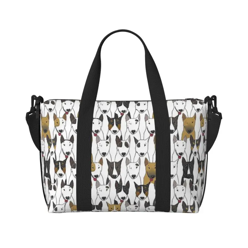 Custom Rainbow Bullies Travel Duffel Bags Funny Bull Terrier Tote Bag Men Women Large Capacity Dog Gym Beach Shoulder Travel Bag