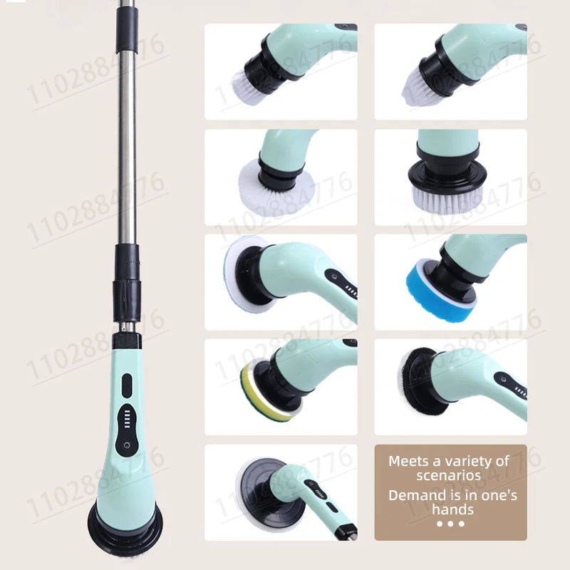 Wireless Powerful Electric Cleaning Brush Multi-functional Household Bathroom Floor Brush Tile Retractable Cleaning Tool