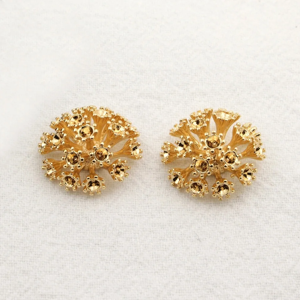 10pcs 19mm Brass Casted Bouquets Flower Stamping Decoration Charms Quality Jewelry Supplies Accessories