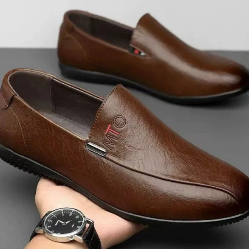 Men's Casual Leather Dress Shoes For Men Breathable Lightweight Professional Formal Shoe Simple