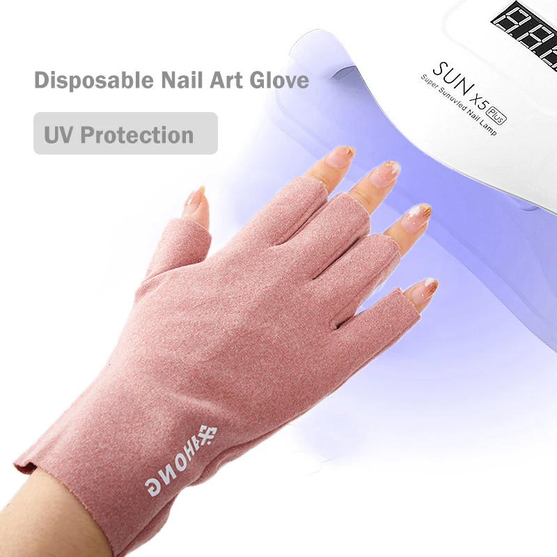 2pcs Led Lamp Nail Uv Protection Radiation Proof Glove Anti Uv Rays Protect Gloves Nail Gloves Manicure Nail Art Tools